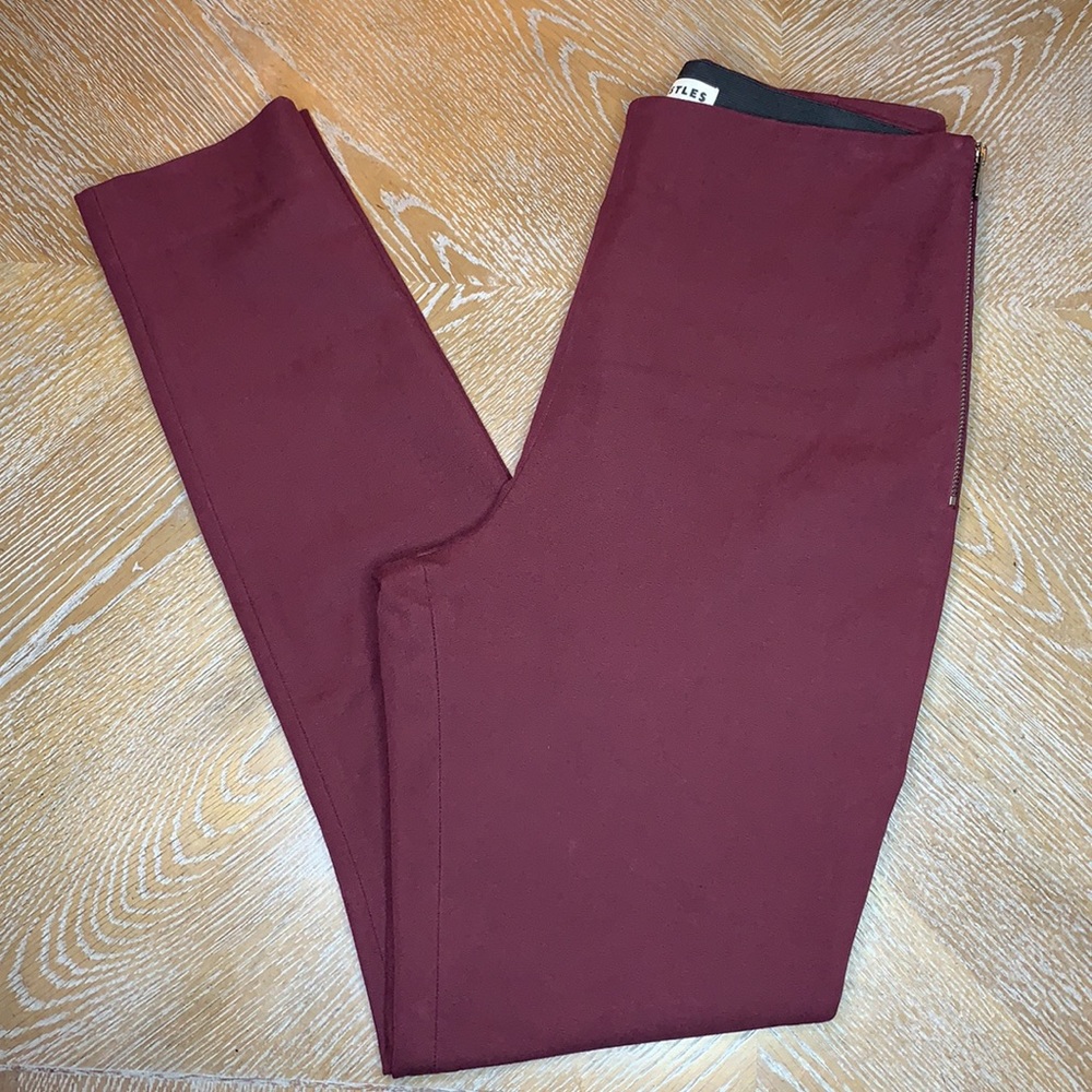 WHISTLES Burgundy Slim Fit Legging Pants 2